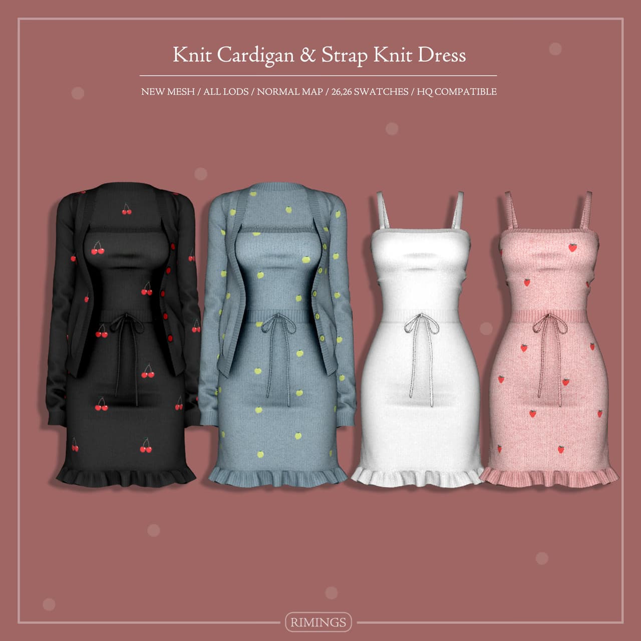 Сет платьев Knit Cardigan & Strap Knit Dress